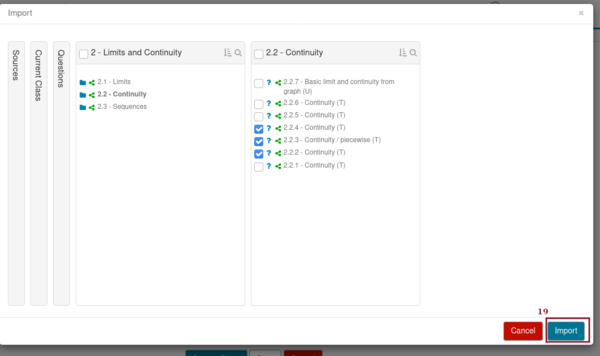 Screenshot of the content repository with subdirectories
	    of the directory for the questions and a list of questions